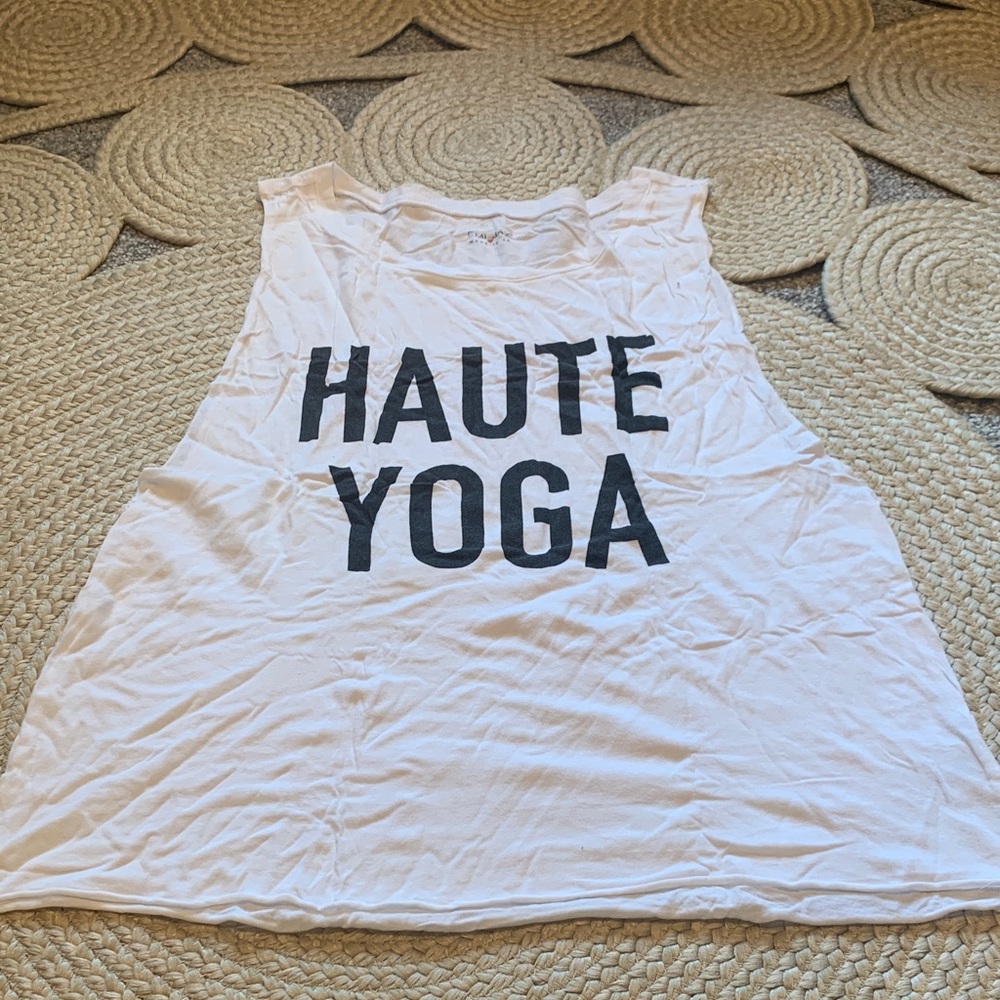Emi Jay White Muscle Tee with Black Print